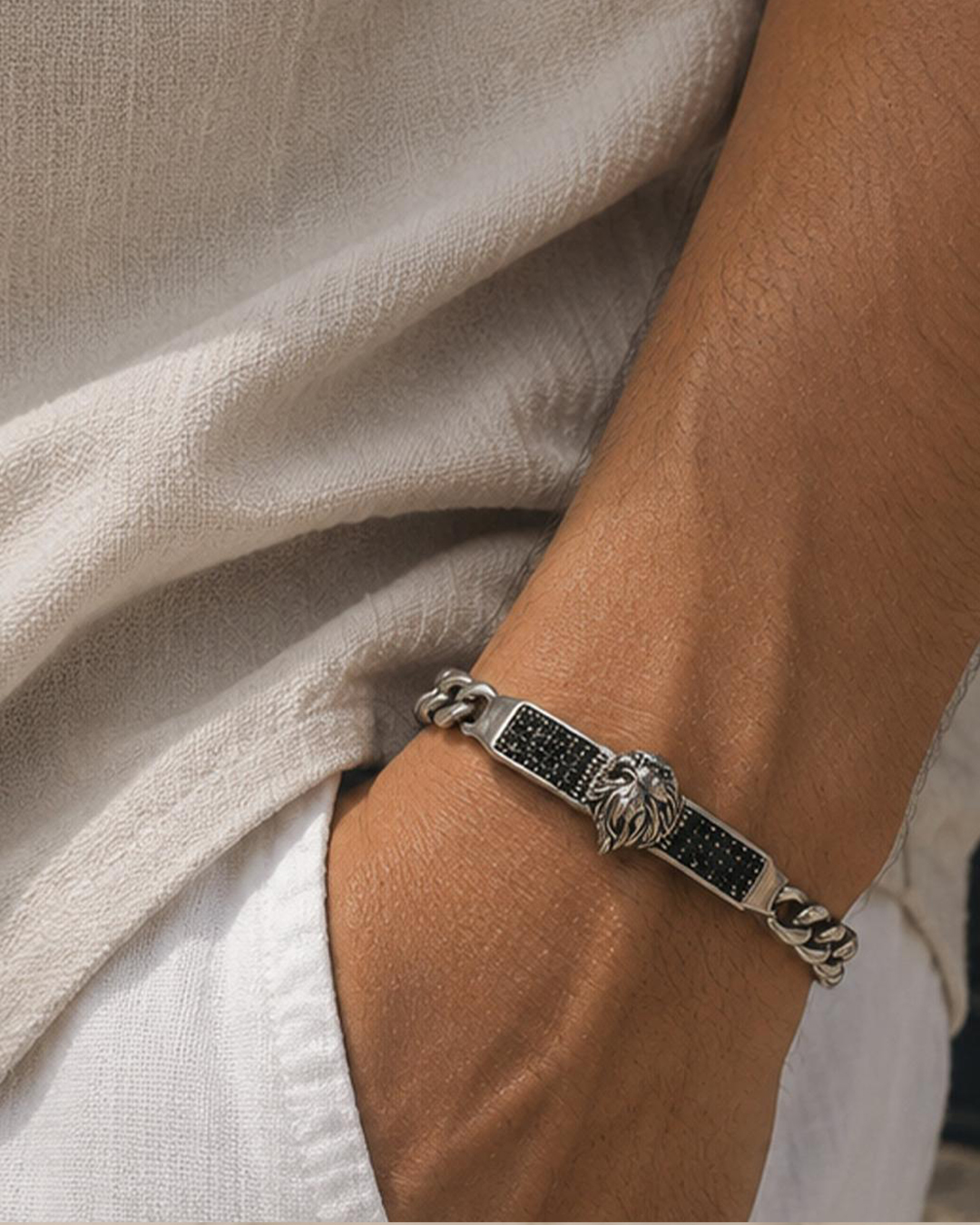 Majestic Italian 925 Sterling Silver Oxidized Bracelet - Image 2